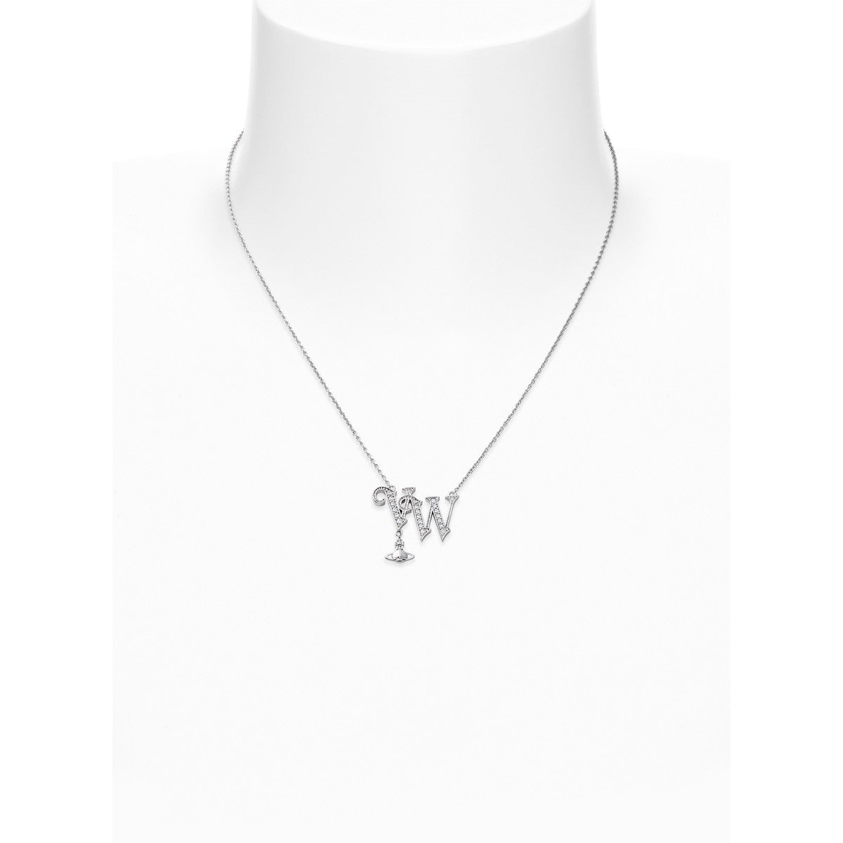 Vivienne Westwood Silver VW Pavé Necklace