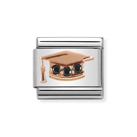 Nomination Rose Gold Graduation Hat Charm