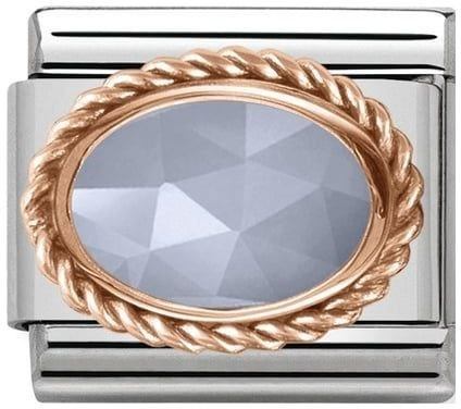 Nomination Rose Gold Blue Agate Stone Charm