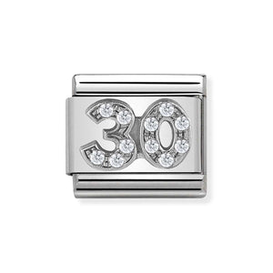 Nomination Silver Crystal 30 Birthday Charm