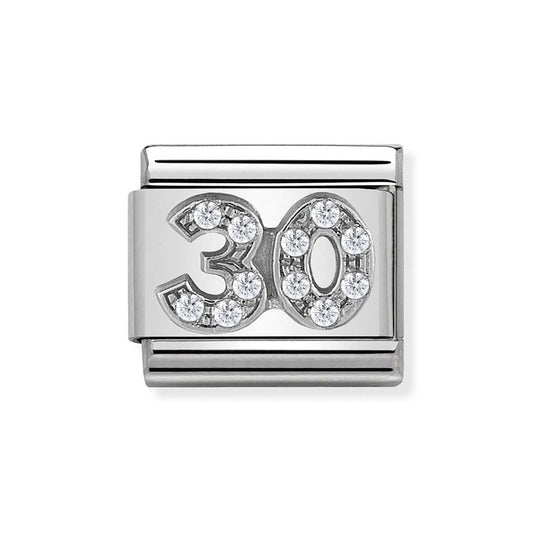 Nomination Silver Crystal 30 Birthday Charm