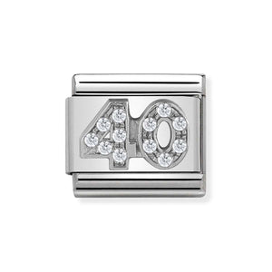 Nomination Silver Crystal 40 Birthday Charm