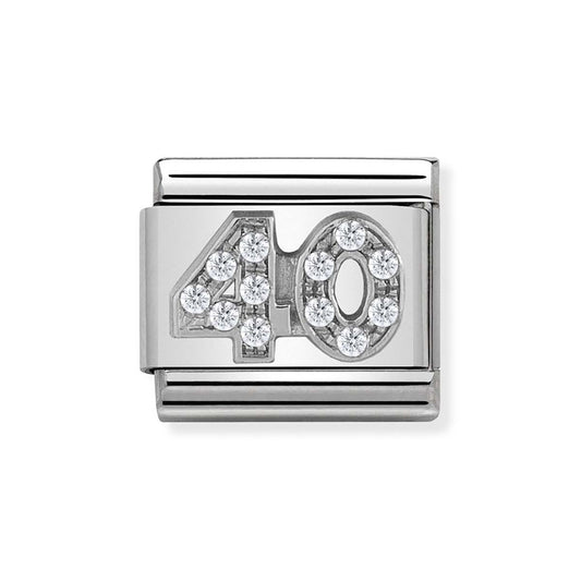 Nomination Silver Crystal 40 Birthday Charm