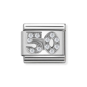 Nomination Silver Crystal 50 Birthday Charm