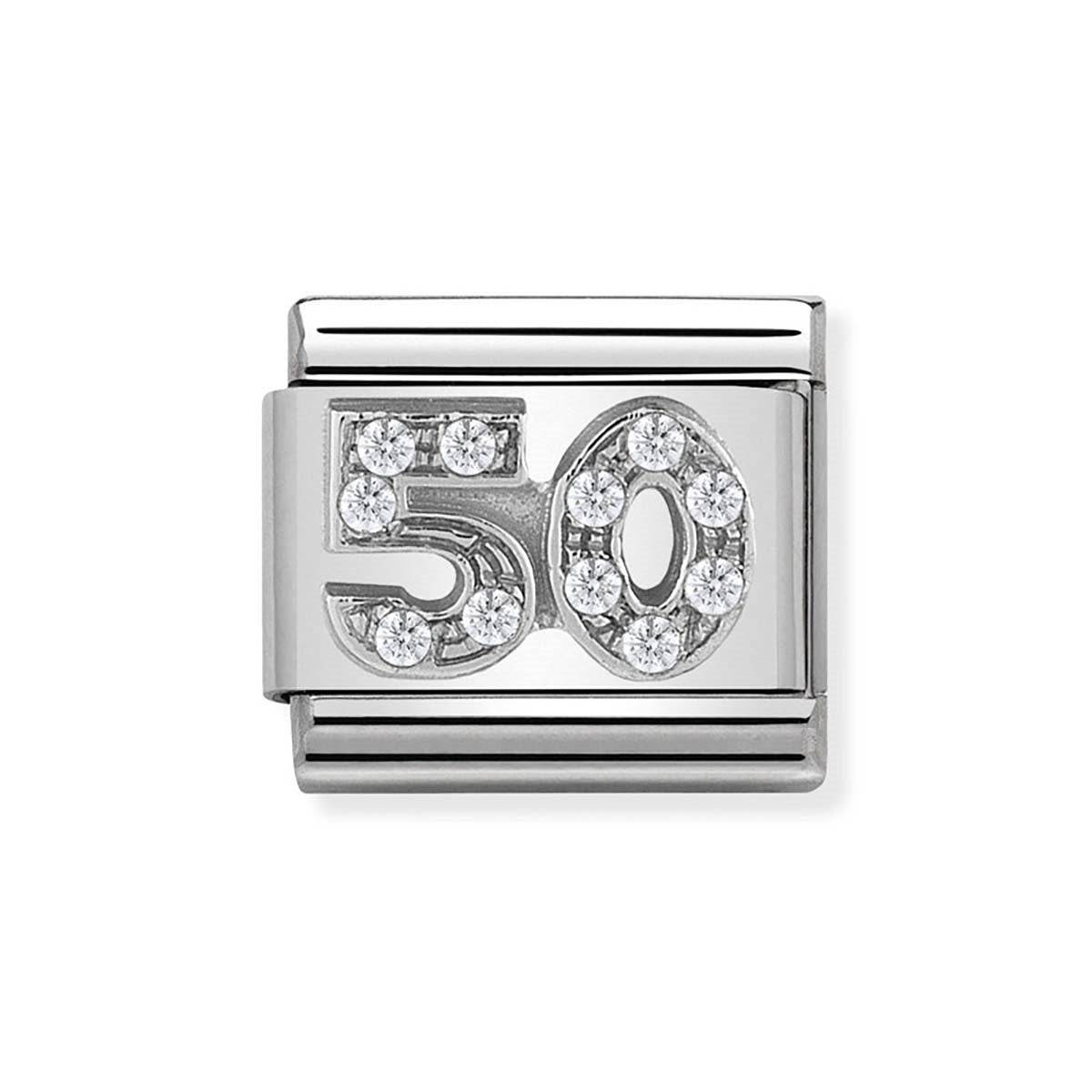 Nomination Silver Crystal 50 Birthday Charm