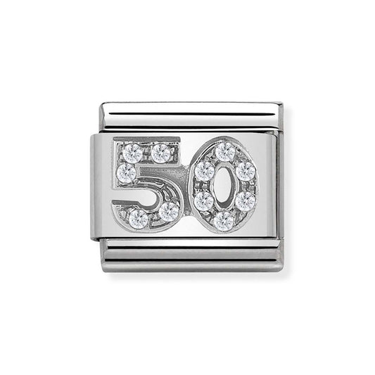 Nomination Silver Crystal 50 Birthday Charm