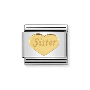 Nomination Gold Sister Heart Charm