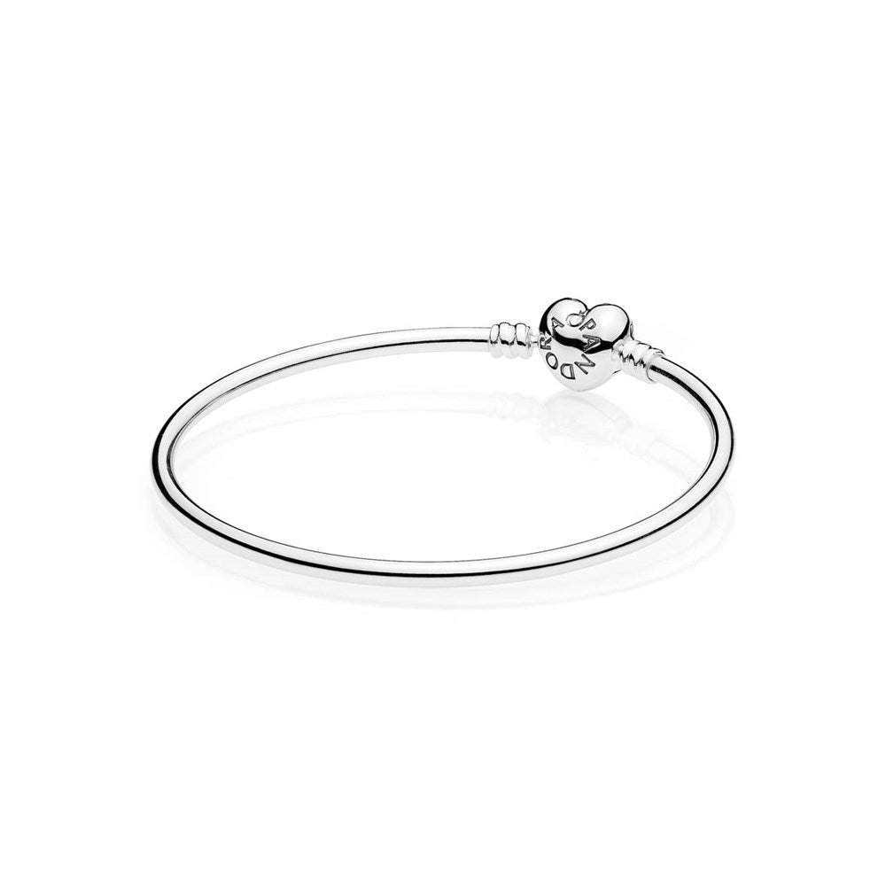 Pandora Moments Heart Clasp Silver Bangle