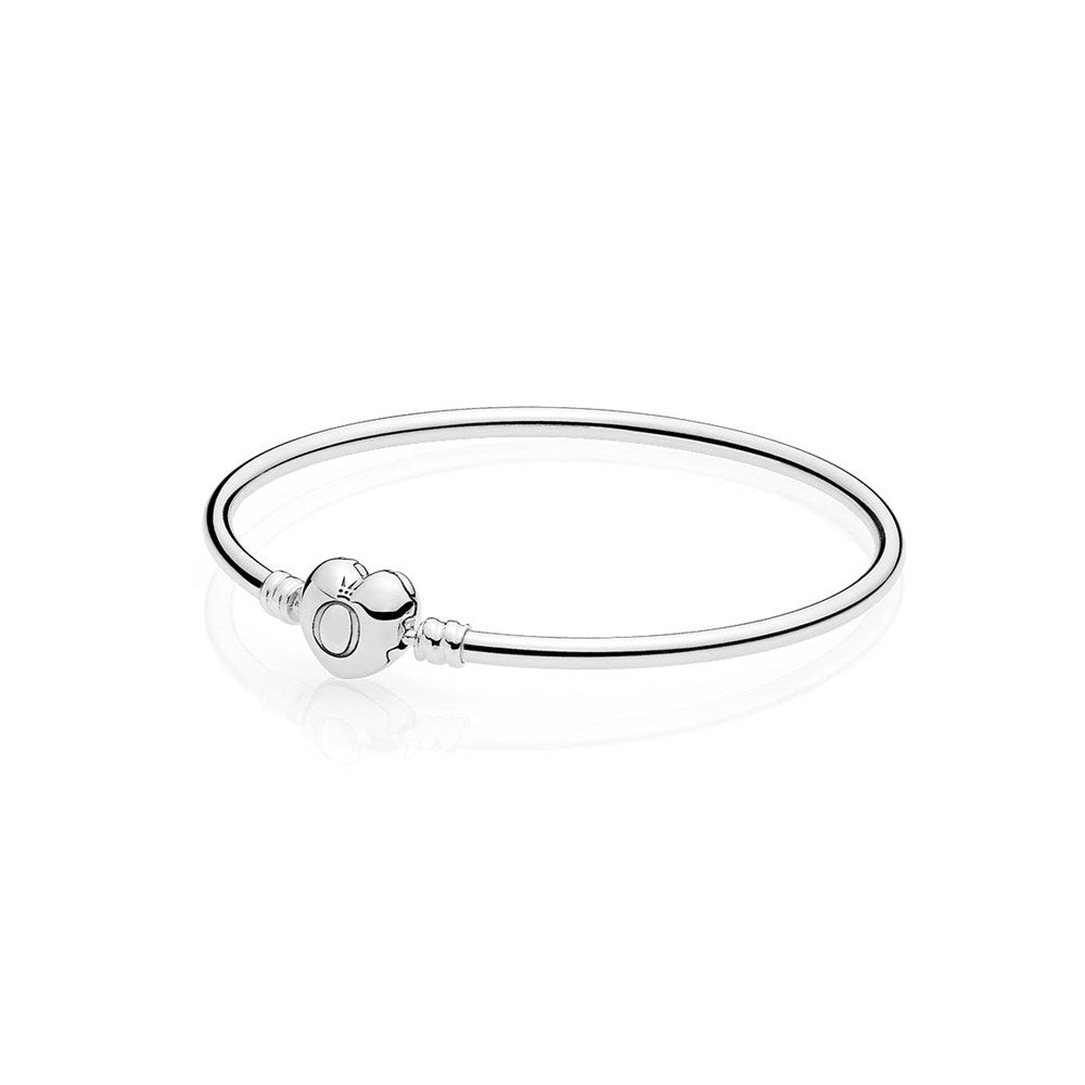 Pandora Moments Heart Clasp Silver Bangle