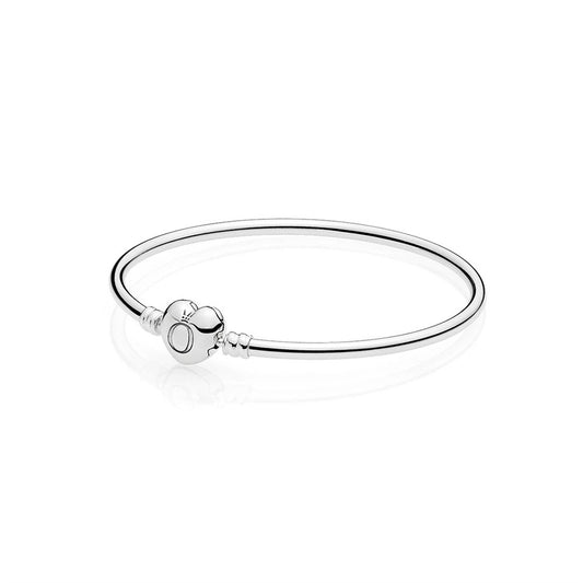 Pandora Moments Heart Clasp Silver Bangle