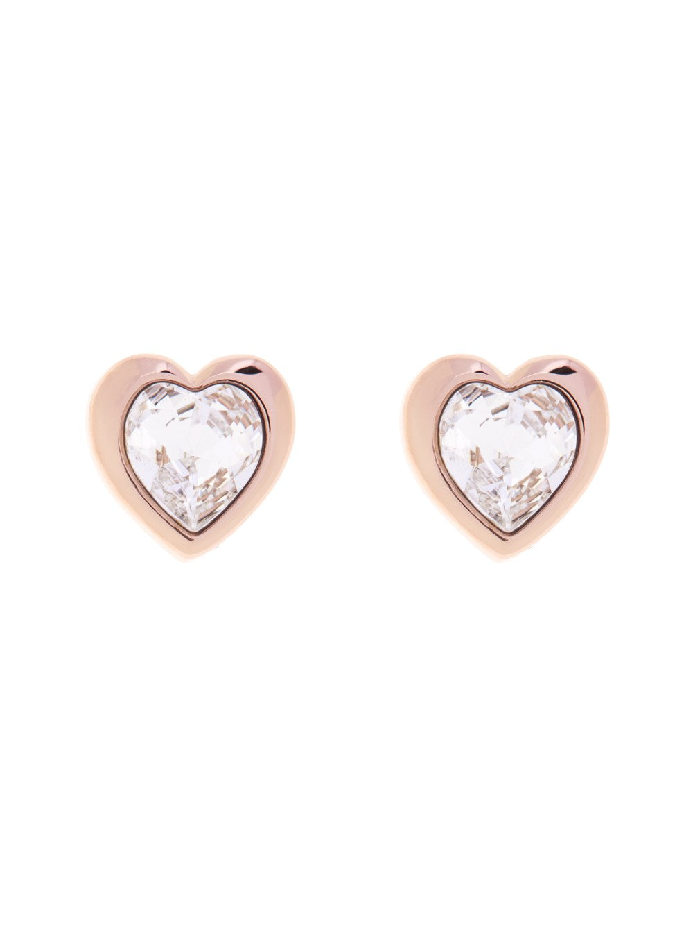 Ted Baker Rose Gold Crystal Heart Earrings
