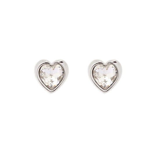 Ted Baker Silver Crystal Heart Earrings