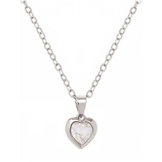 Ted Baker Silver Crystal Heart Necklace