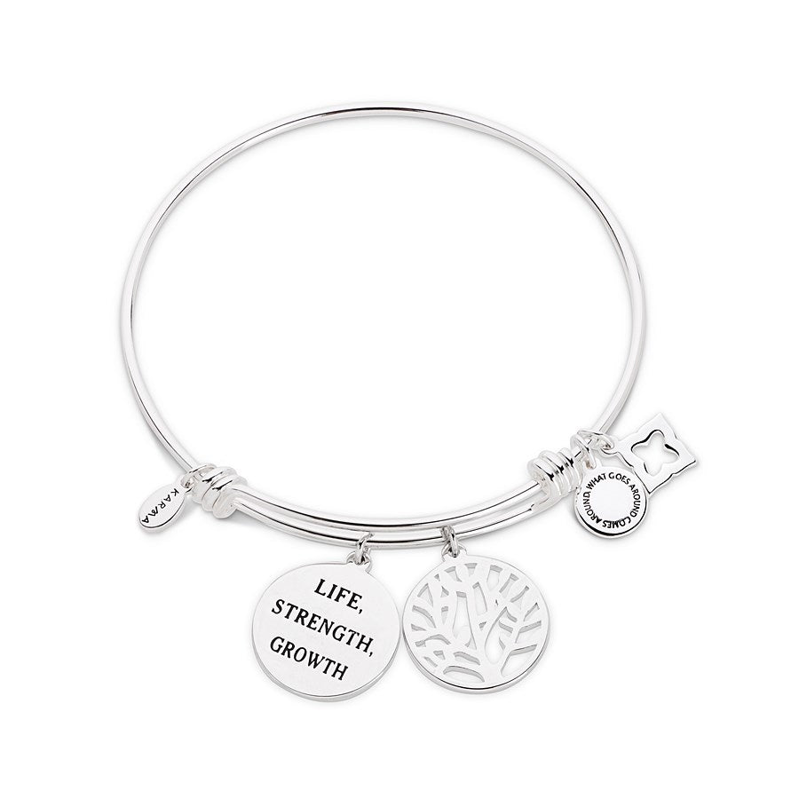 Karma Silver Tree Bangle