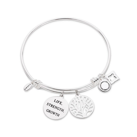 Karma Silver Tree Bangle