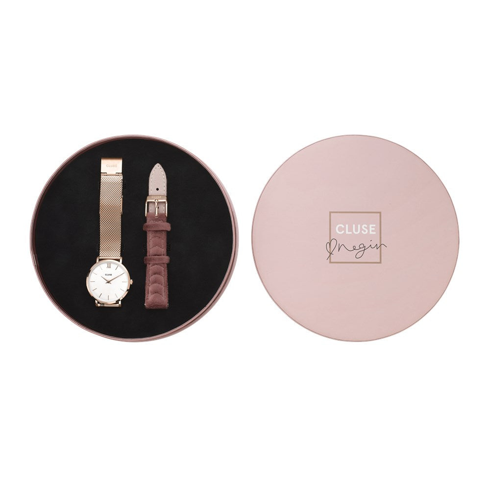 CLUSE X Negin Minuit Pink Velvet Gift Set