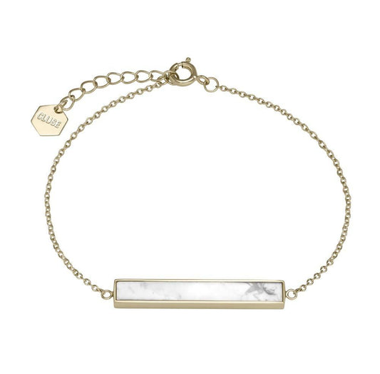 CLUSE Idylle Gold Marble Bar Chain Bracelet