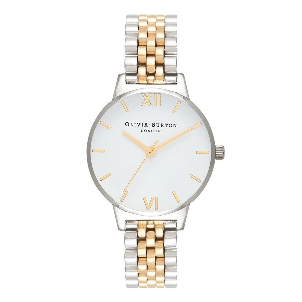 Olivia Burton Midi White Dial Gold & Silver Watch