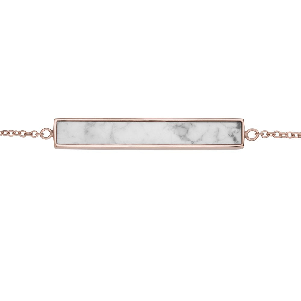 CLUSE Idylle Rose Gold Marble Bar Chain Bracelet