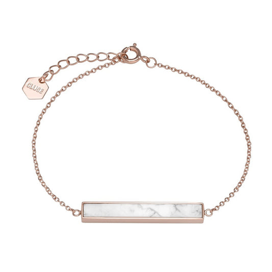 CLUSE Idylle Rose Gold Marble Bar Chain Bracelet