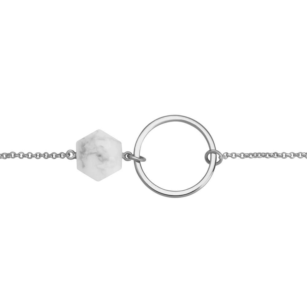 CLUSE Idylle Silver Marble Hexagon Chain Bracelet