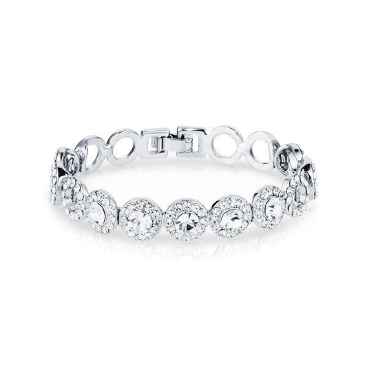 August Woods Silver Crystal Small Circle Link Bracelet