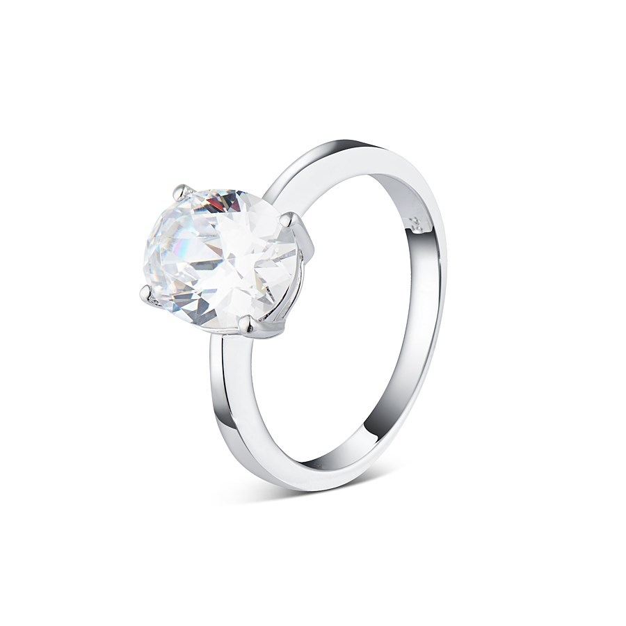 Argento Silver CZ Round Square Ring