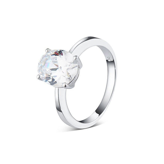 Argento Silver CZ Round Square Ring