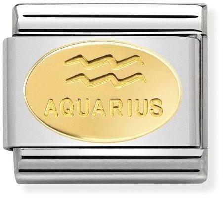 Nomination Gold Aquarius Oval Zodiac Charm