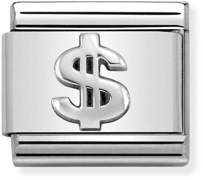 Nomination Oxidised Silver Dollar  Charm