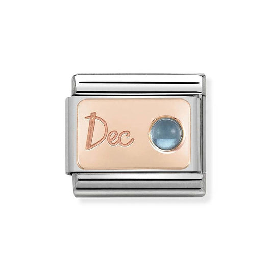 Nomination Rose Gold December Blue Topaz Charm