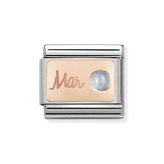Nomination Rose Gold March Aquamarine Charm