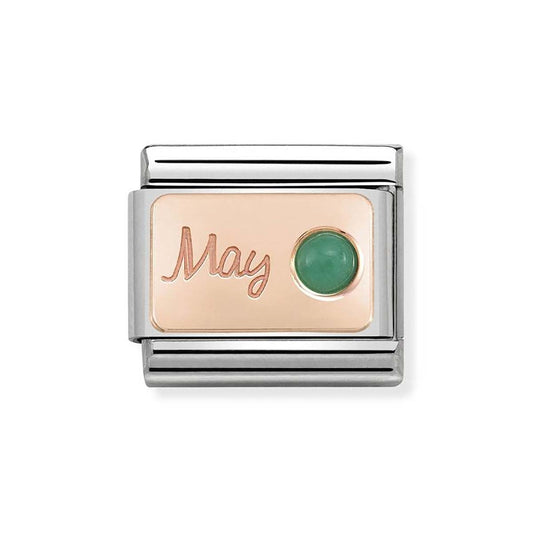 Nomination Rose Gold May Emerald Charm