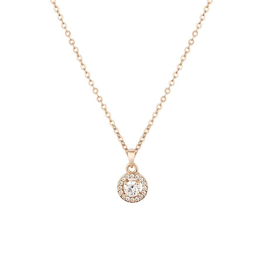 August Woods Rose Gold Crystal Halo Necklace