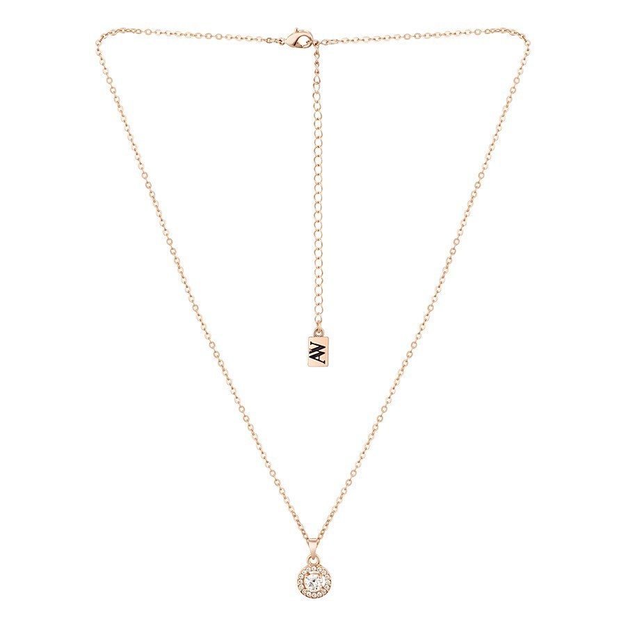 August Woods Rose Gold Crystal Halo Necklace