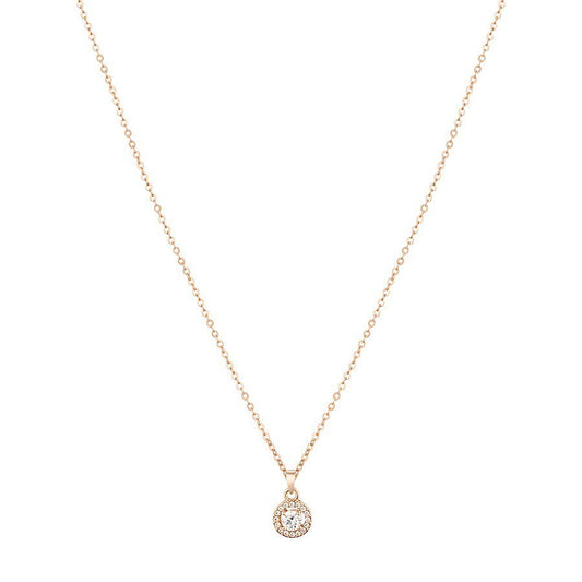 August Woods Rose Gold Crystal Halo Necklace