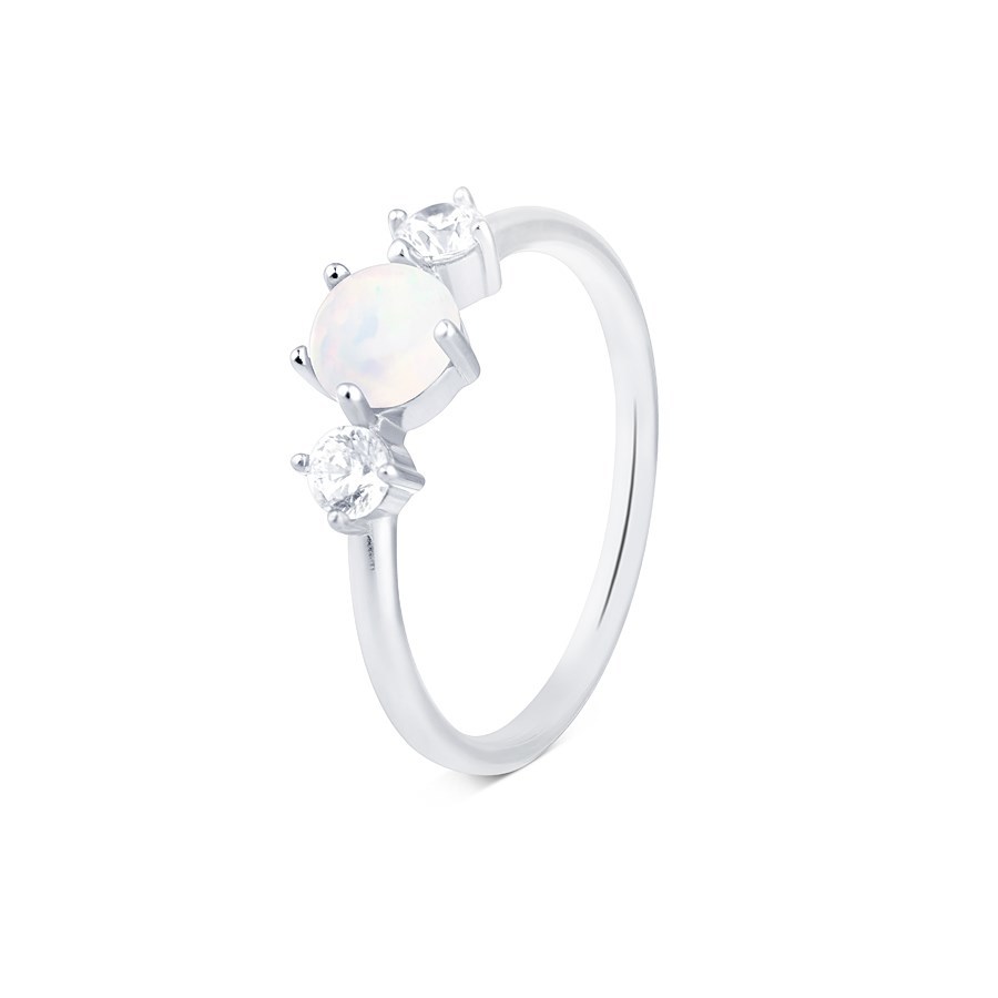 Argento Silver White Opal  Ring