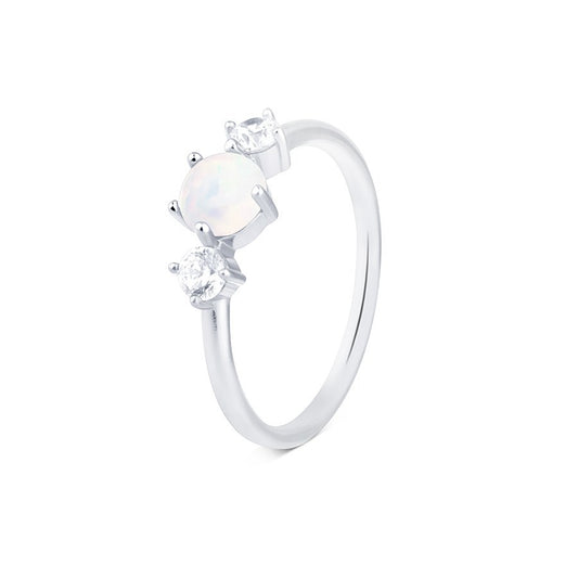 Argento Silver White Opal  Ring