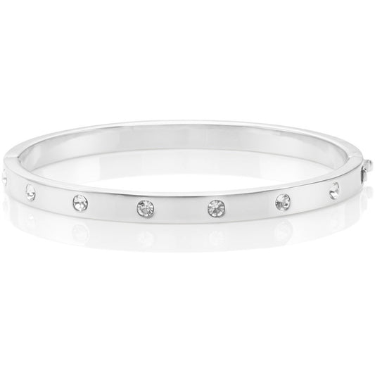 Kate Spade New York Set In Stone Metal Hinged Silver Bangle