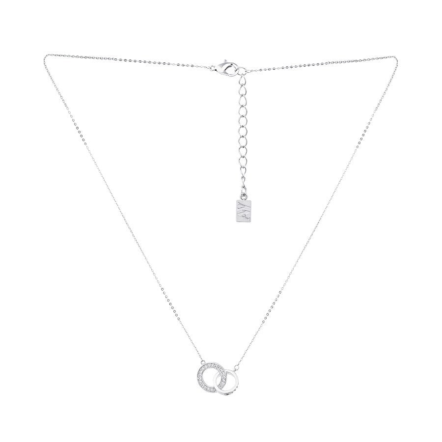 August Woods Silver Small Link CZ Circle Necklace