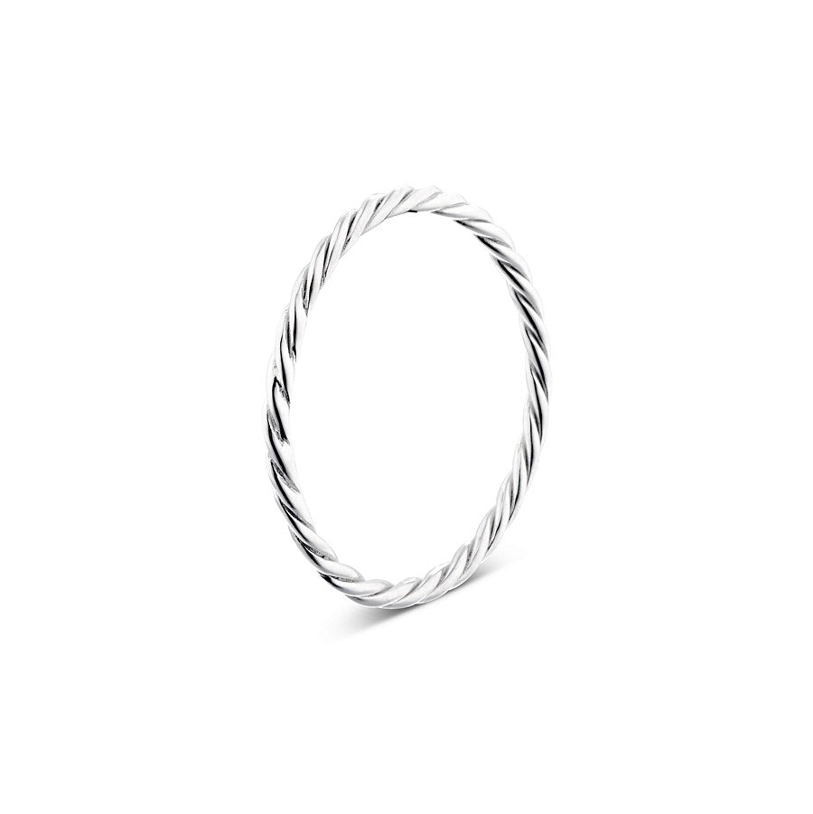 Argento Silver Plain Twist Ring