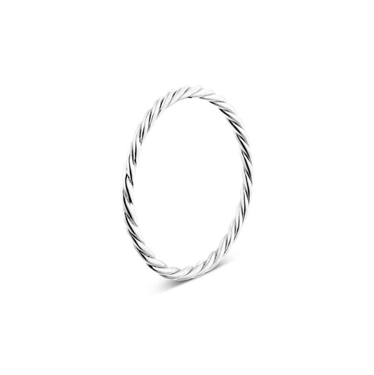 Argento Silver Plain Twist Ring