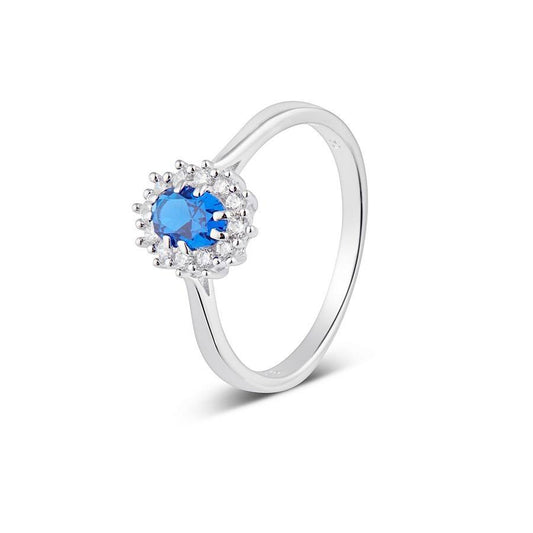 Argento Silver Blue Oval Ring