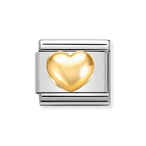 Nomination Gold Raised Heart Charm