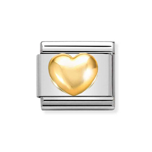 Nomination Gold Raised Heart Charm