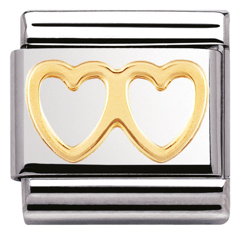 Nomination Double Heart Charm