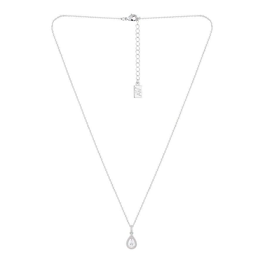 Argento Silver CZ Teardrop Necklace