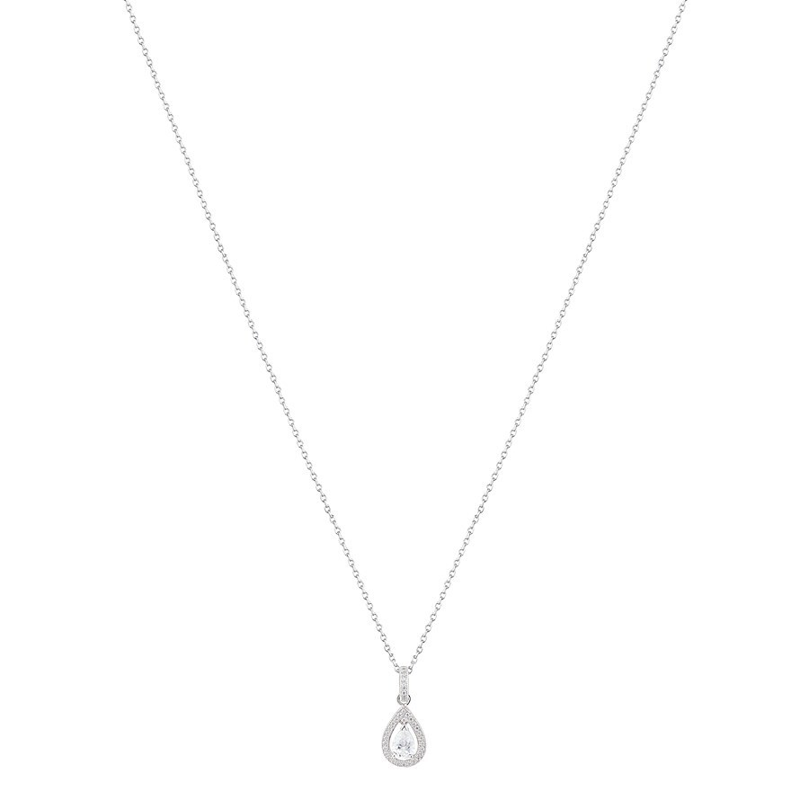 Argento Silver CZ Teardrop Necklace