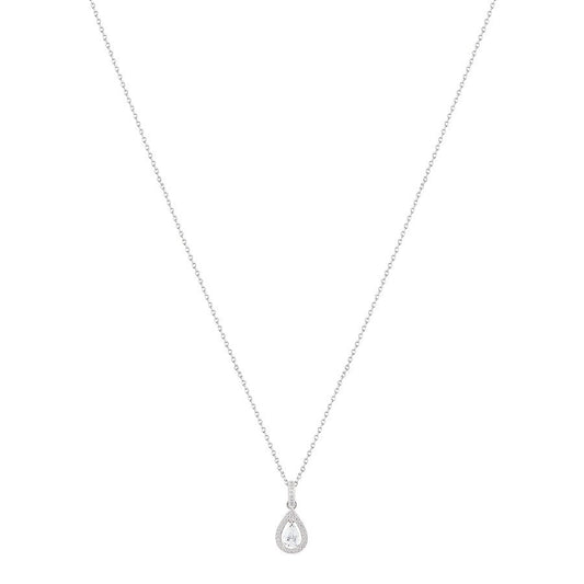 Argento Silver CZ Teardrop Necklace
