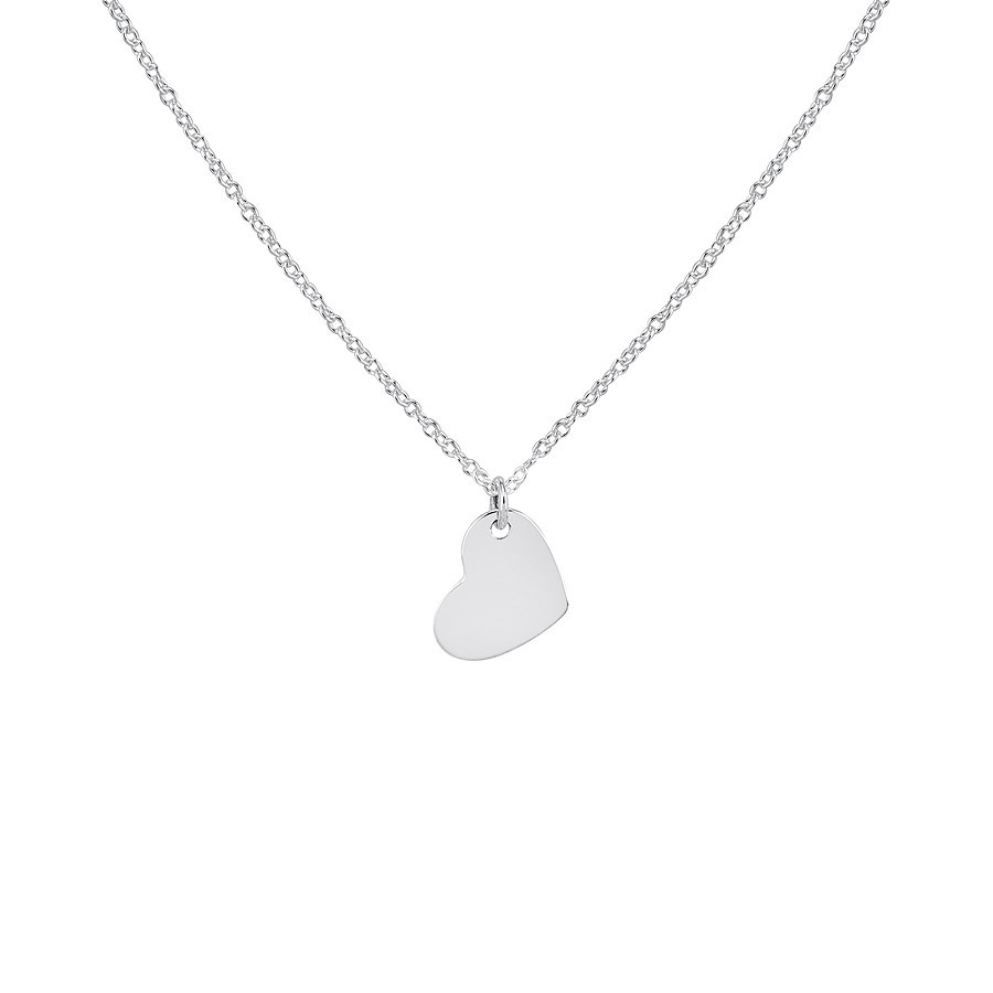 Argento Silver Engraving Side Heart Necklace